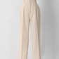 ストレッチリネンライクセミワイドパンツ【リサイクルポリエステル】