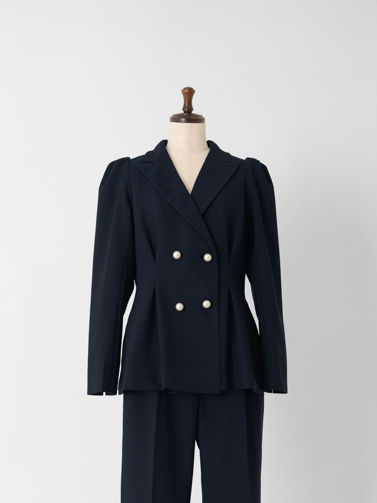 リネンライクテーラードジャケット【リサイクルポリエステル】