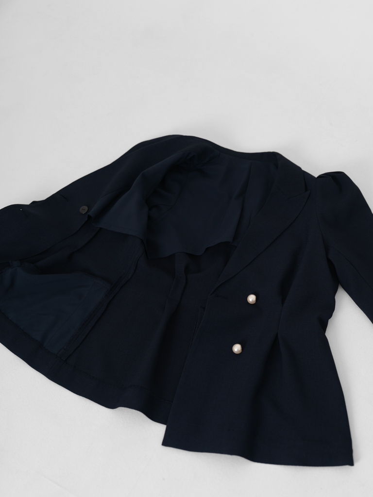リネンライクテーラードジャケット【リサイクルポリエステル】