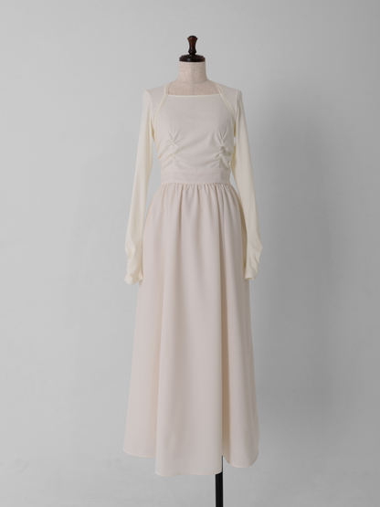 トラペーズネックフライスドッキングワンピース【オーガニックコットン】