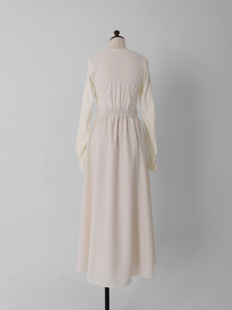 トラペーズネックフライスドッキングワンピース【オーガニックコットン】