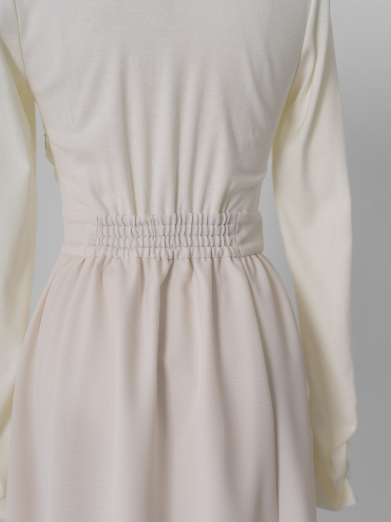 トラペーズネックフライスドッキングワンピース【オーガニックコットン】