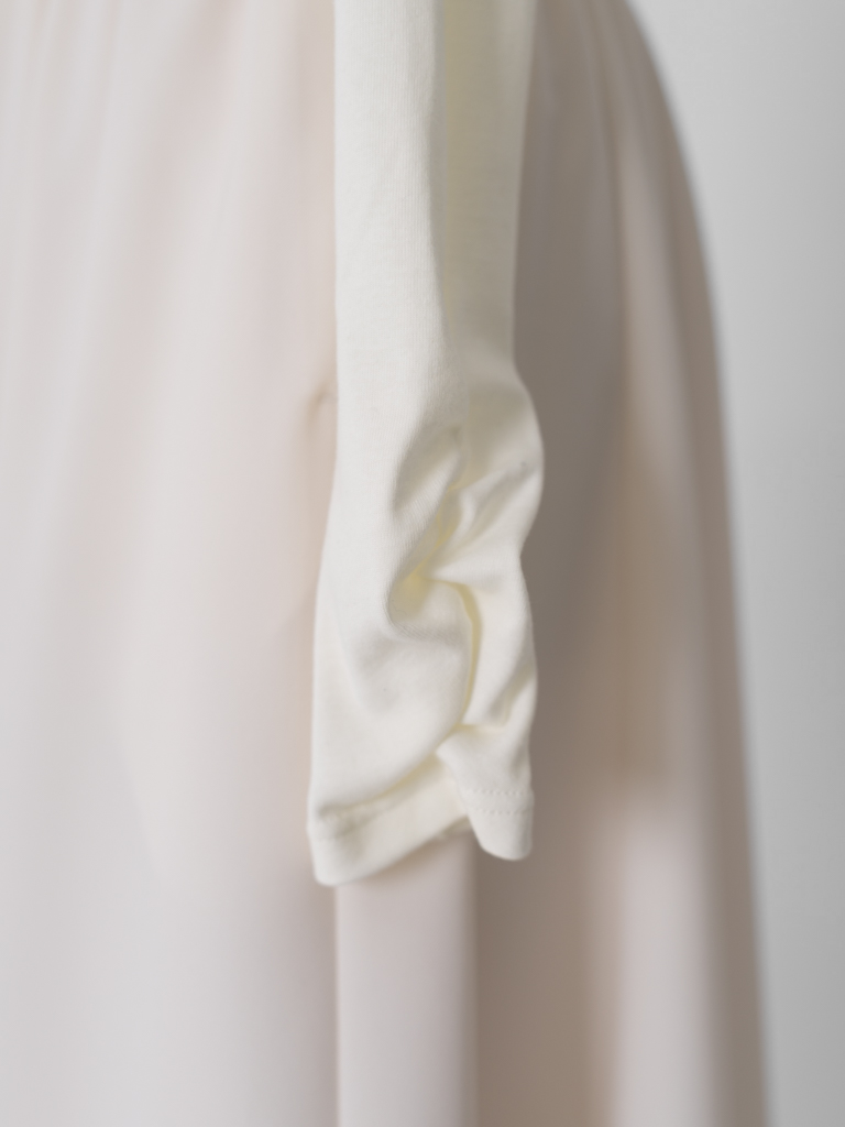 トラペーズネックフライスドッキングワンピース【オーガニックコットン】