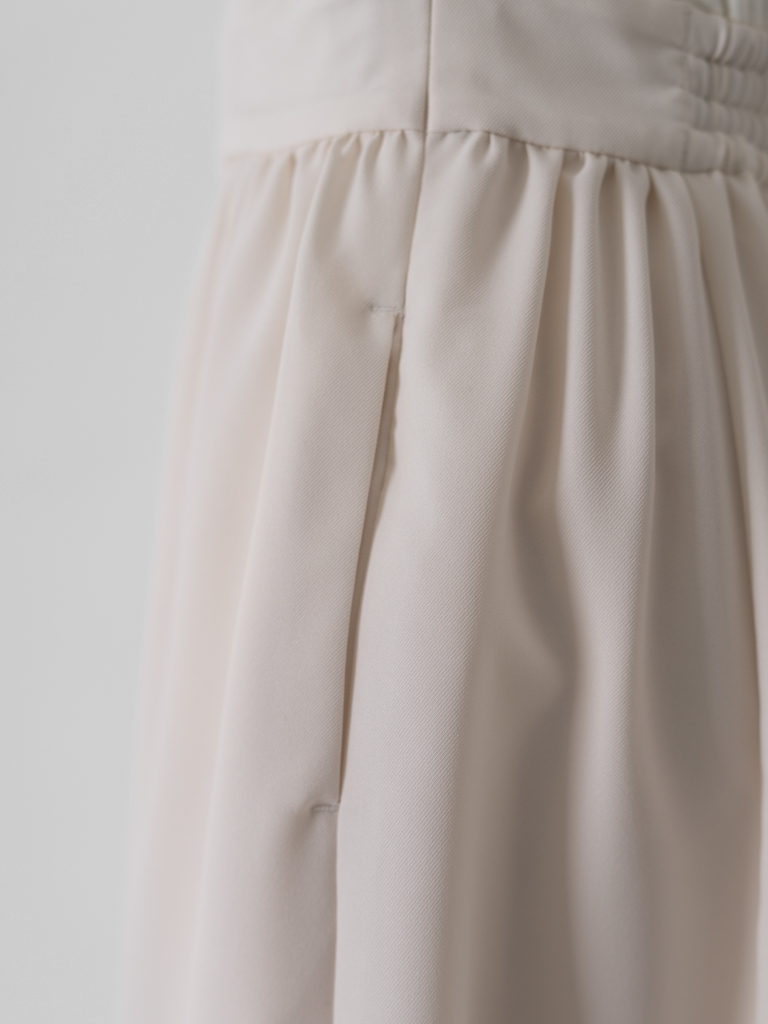 トラペーズネックフライスドッキングワンピース【オーガニックコットン】