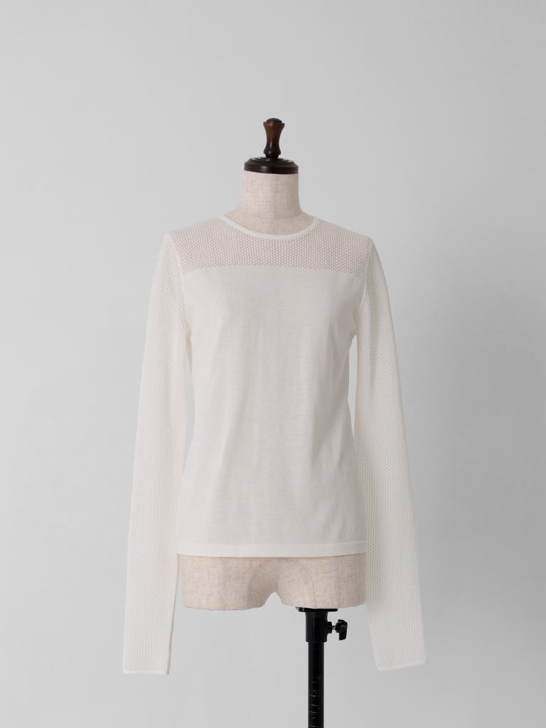 レースコットンニットプルオーバー【BCIコットン】