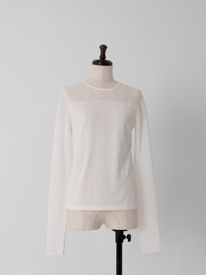 レースコットンニットプルオーバー【BCIコットン】