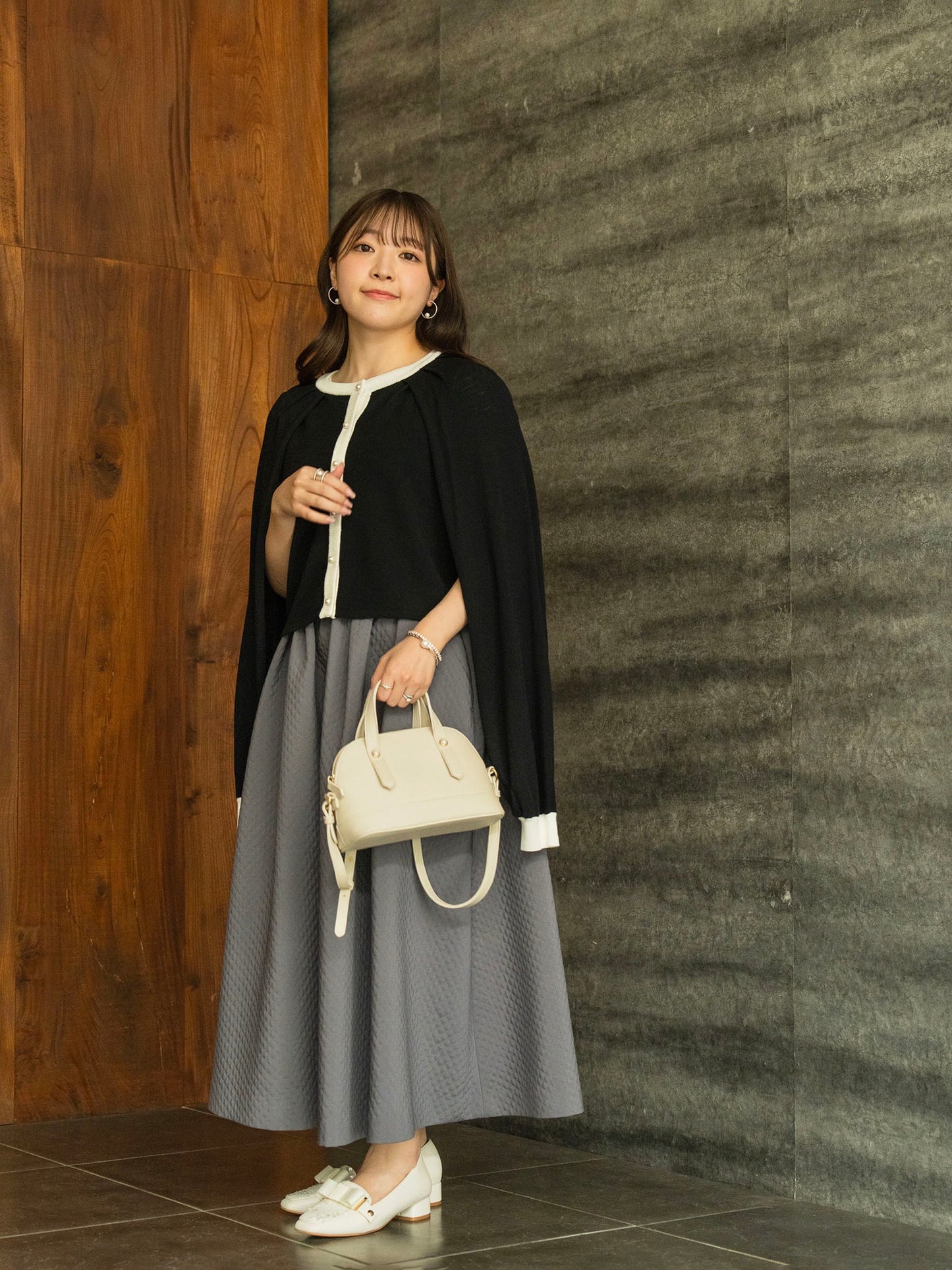 2WAYバイカラーニットカーディガン【レーヨン×リサイクルポリエステル】