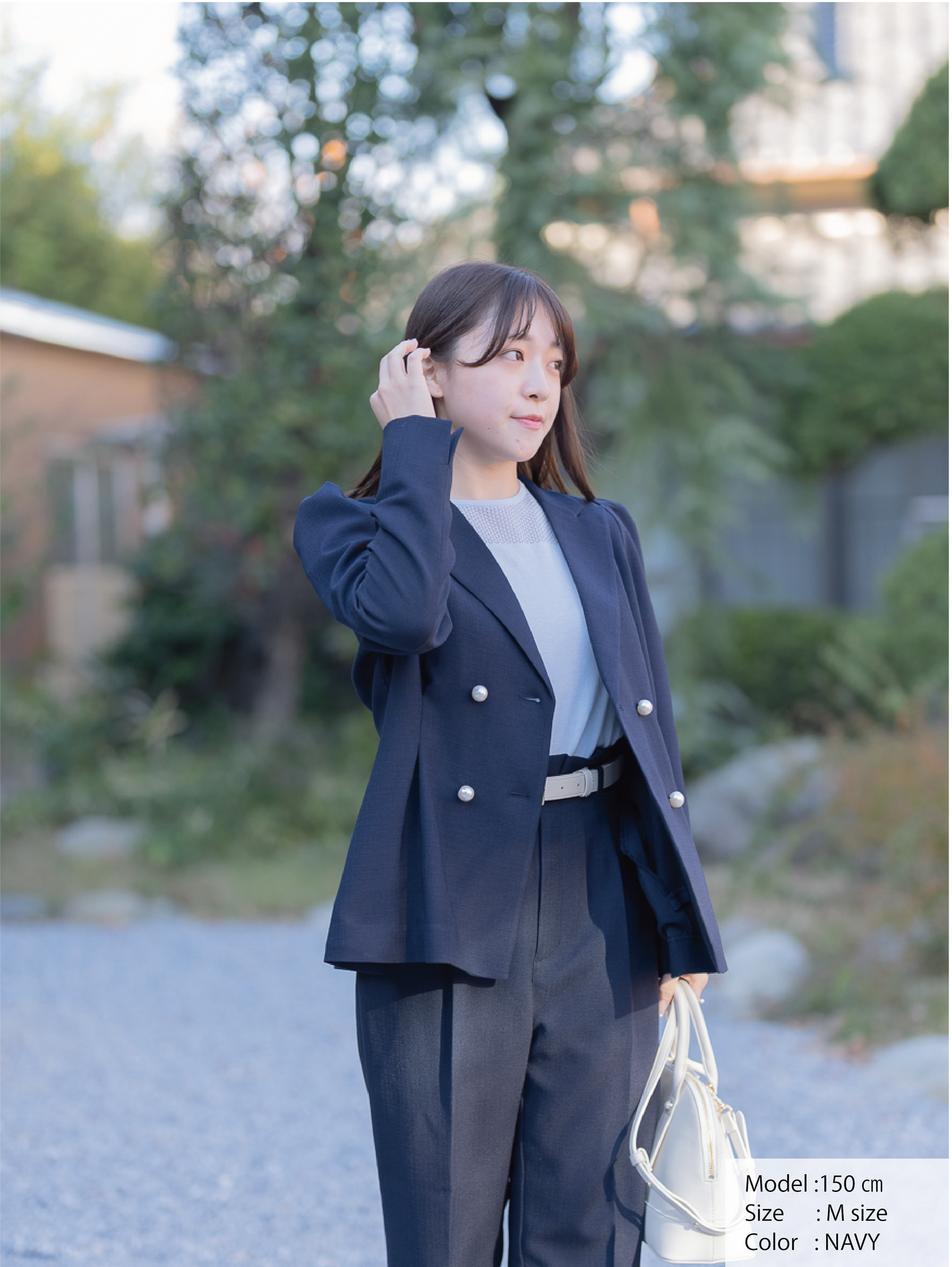 リネンライクテーラードジャケット【リサイクルポリエステル】