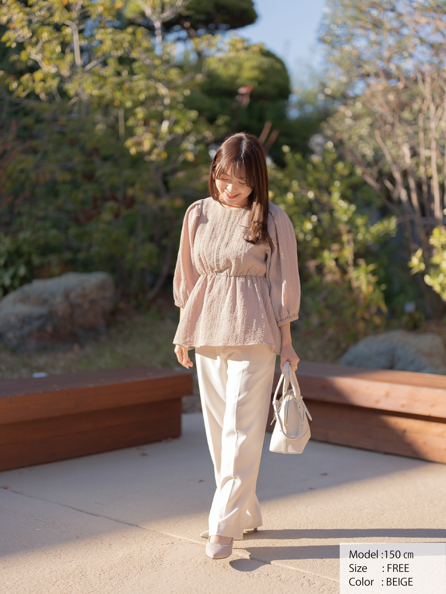 ポコポコペプラムブラウス【リサイクルポリエステル】