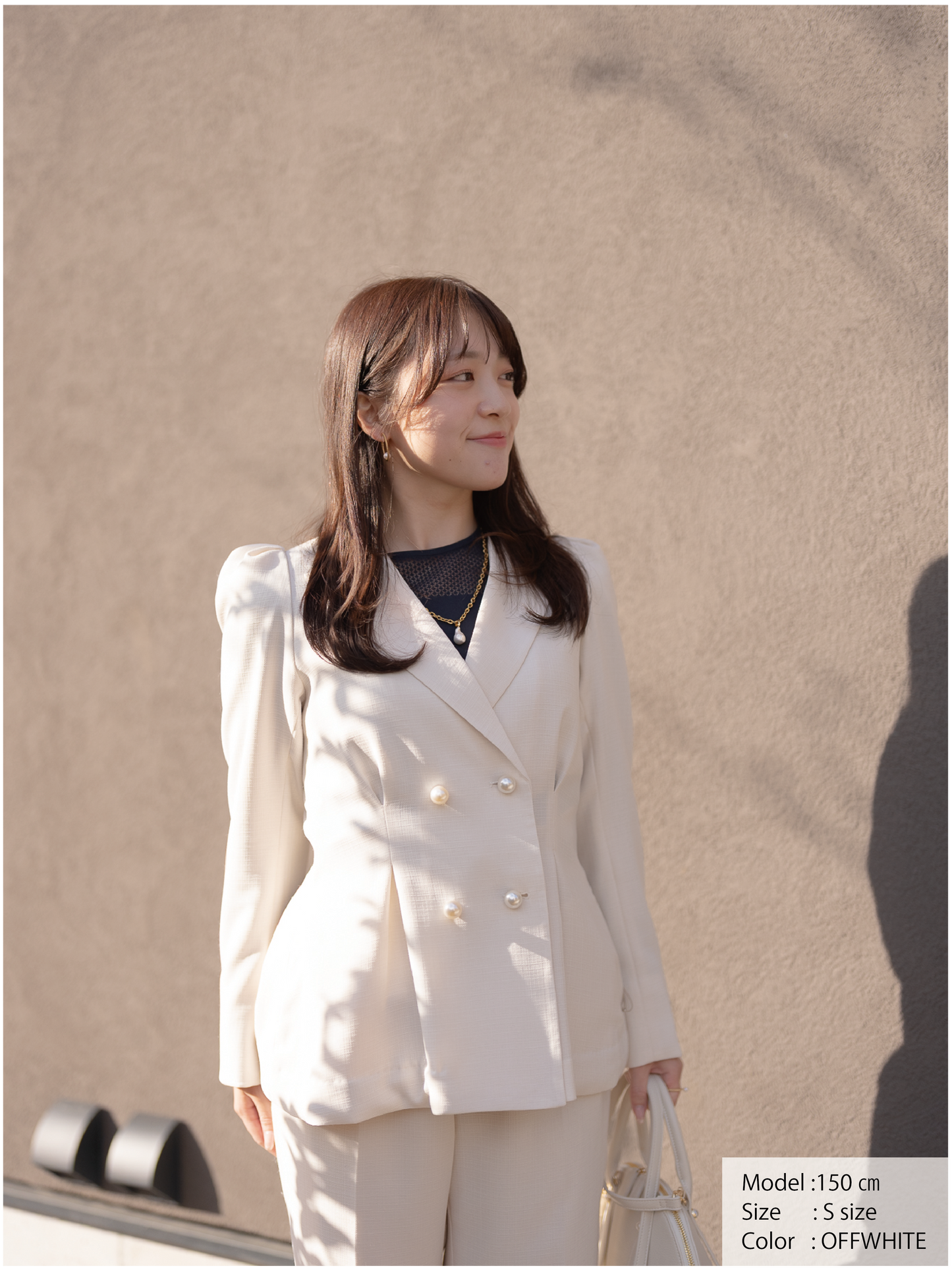 リネンライクテーラードジャケット【リサイクルポリエステル】