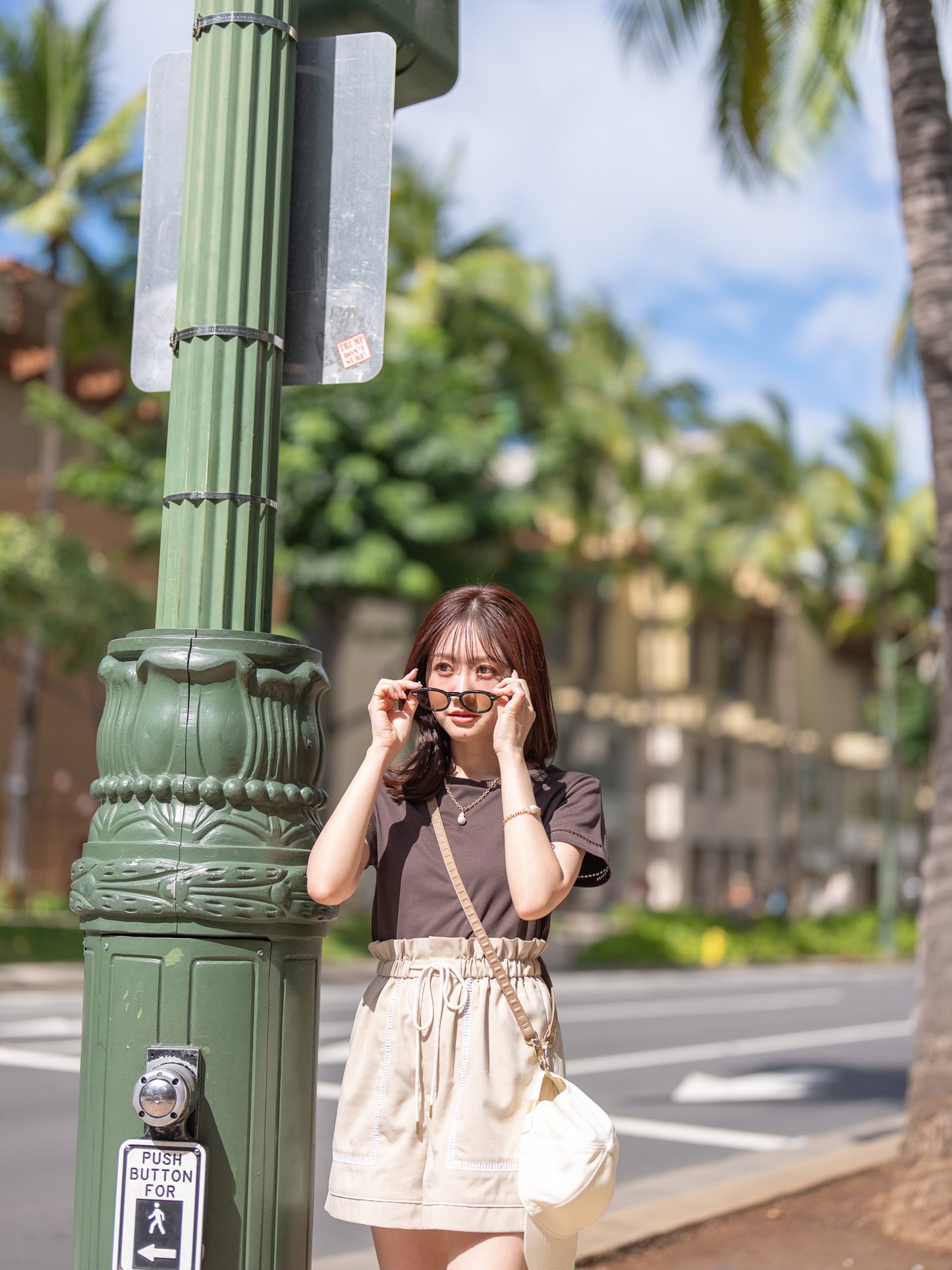 ハシゴレースリラックスショートパンツ【リサイクルポリエステル】