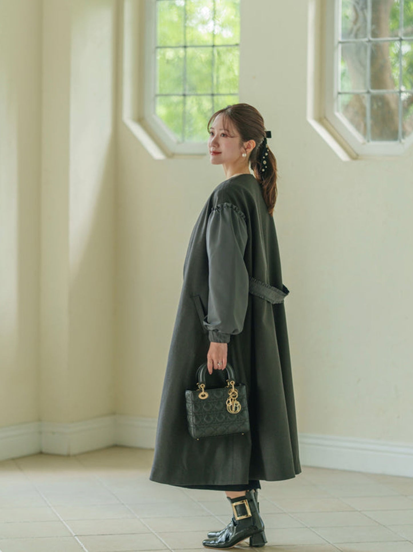 パフスリーブ中綿コート