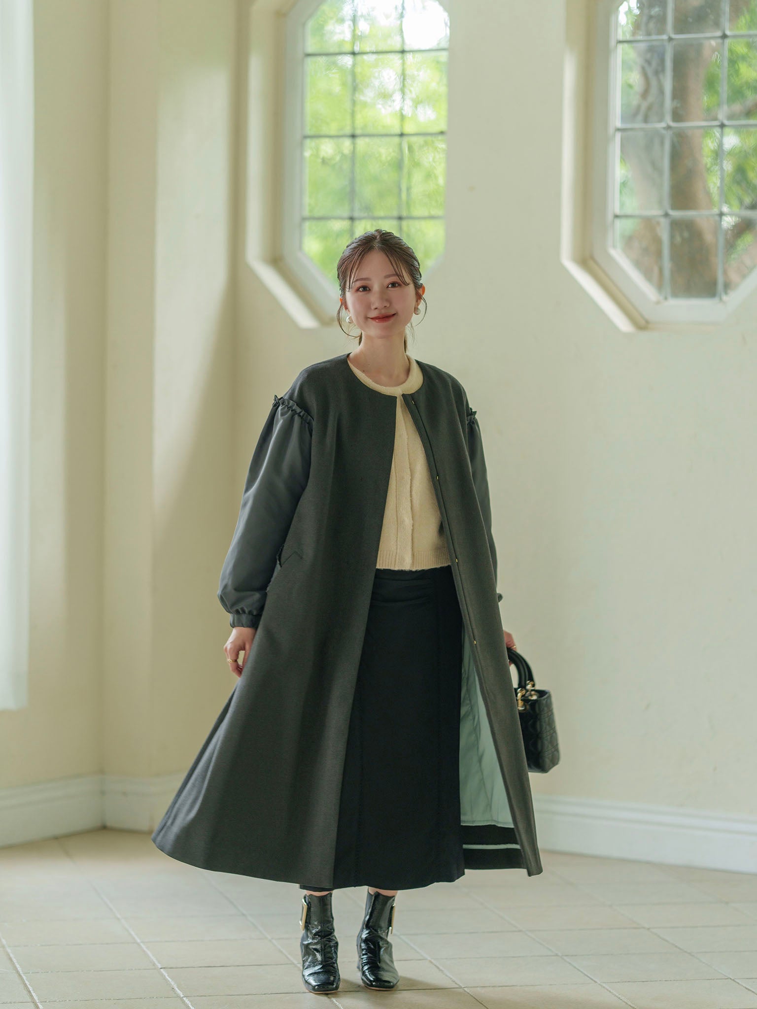 パフスリーブ中綿コート – Maison Echelle