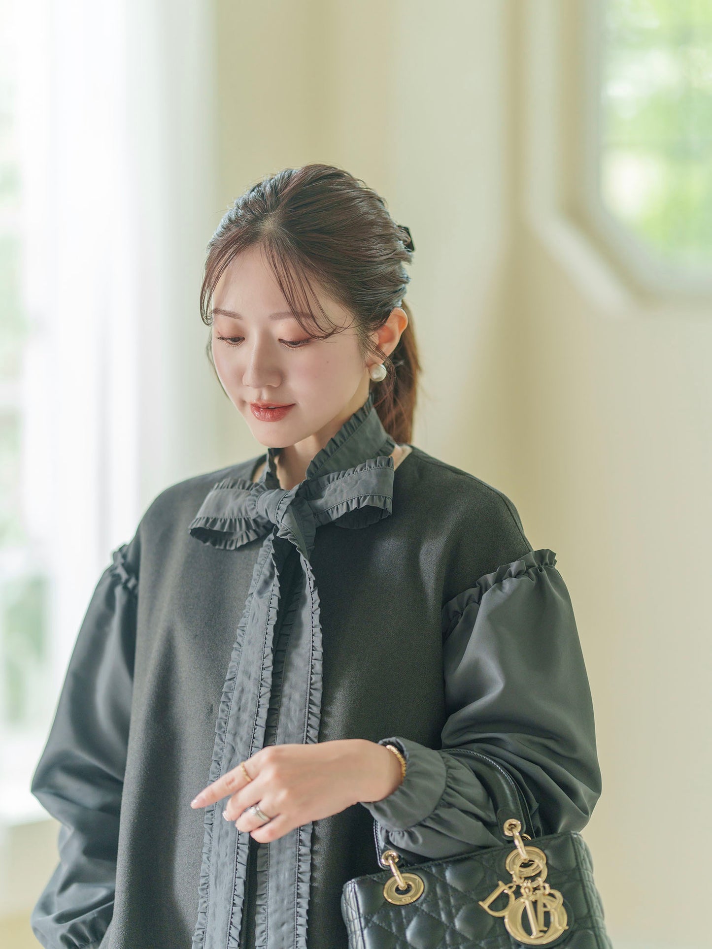 パフスリーブ中綿コート