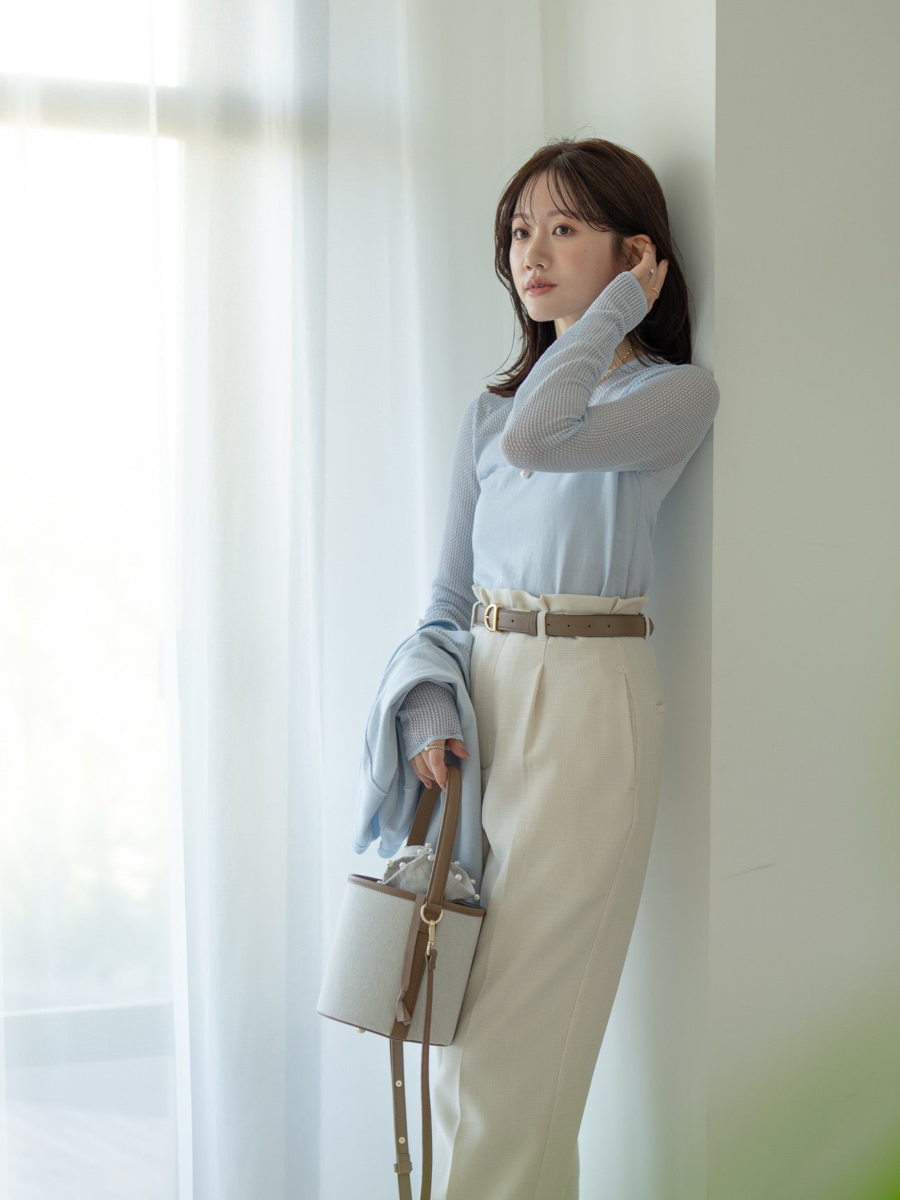 レースコットンニットプルオーバー【BCIコットン】