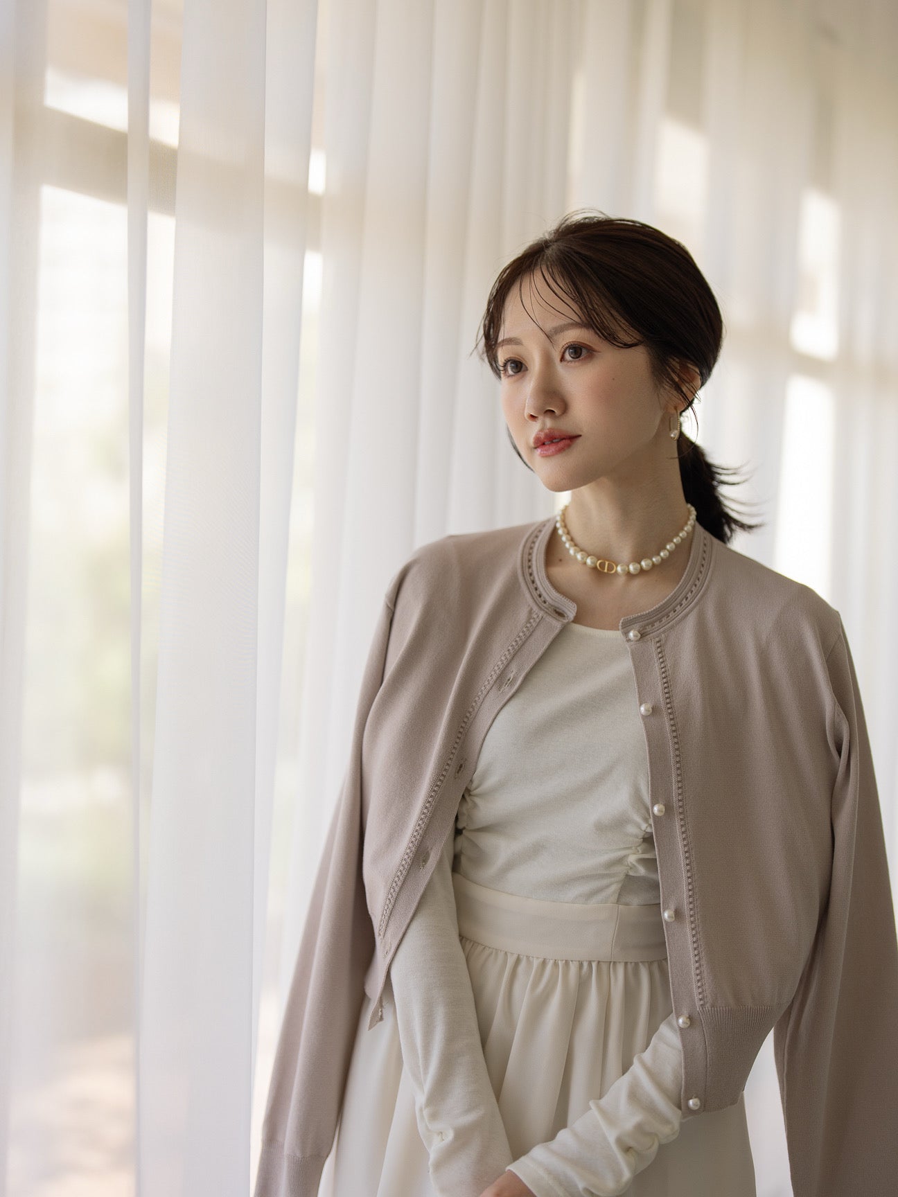 トラペーズネックフライスドッキングワンピース【オーガニックコットン】