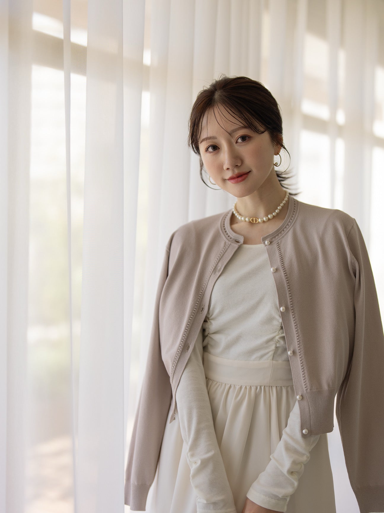 トラペーズネックフライスドッキングワンピース【オーガニックコットン】