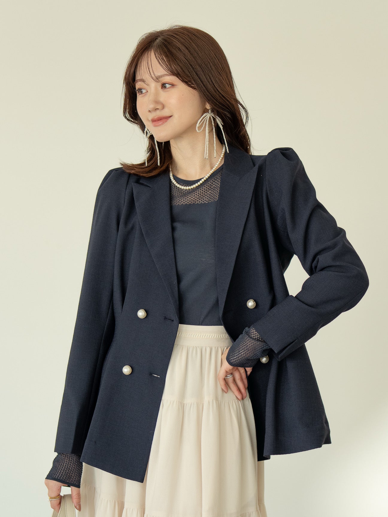 レースコットンニットプルオーバー【BCIコットン】