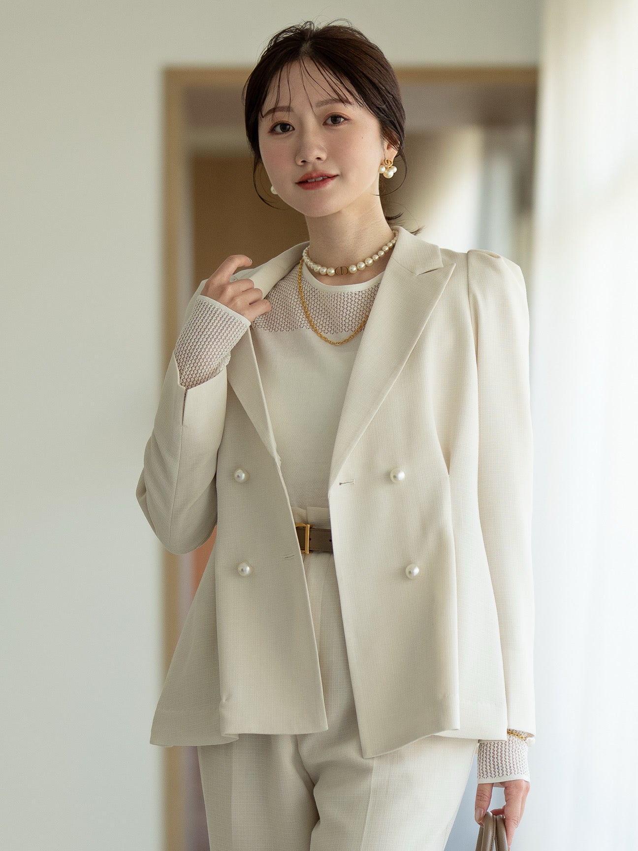 レースコットンニットプルオーバー【BCIコットン】