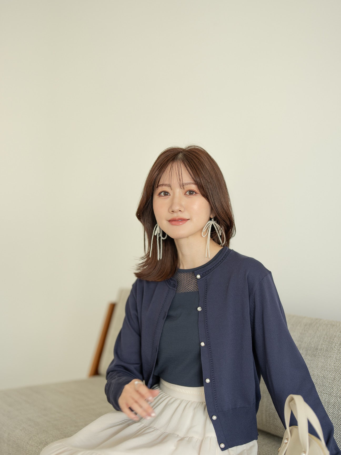 ハシゴトリムカーディガン