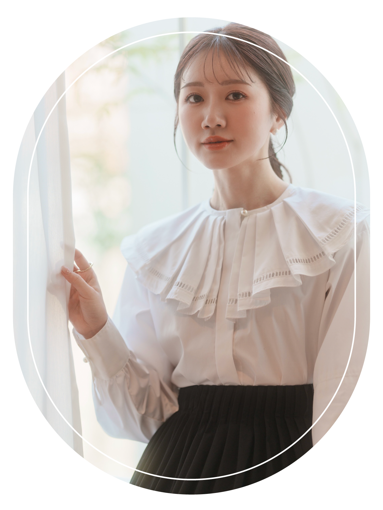 メゾンエシェル スカラップヘム3WAYブラウス メゾンエシェル スカラップヘム3WAYブラウス