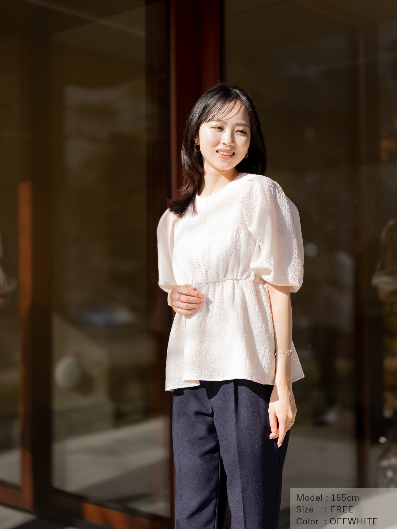 ポコポコペプラムブラウス【リサイクルポリエステル】