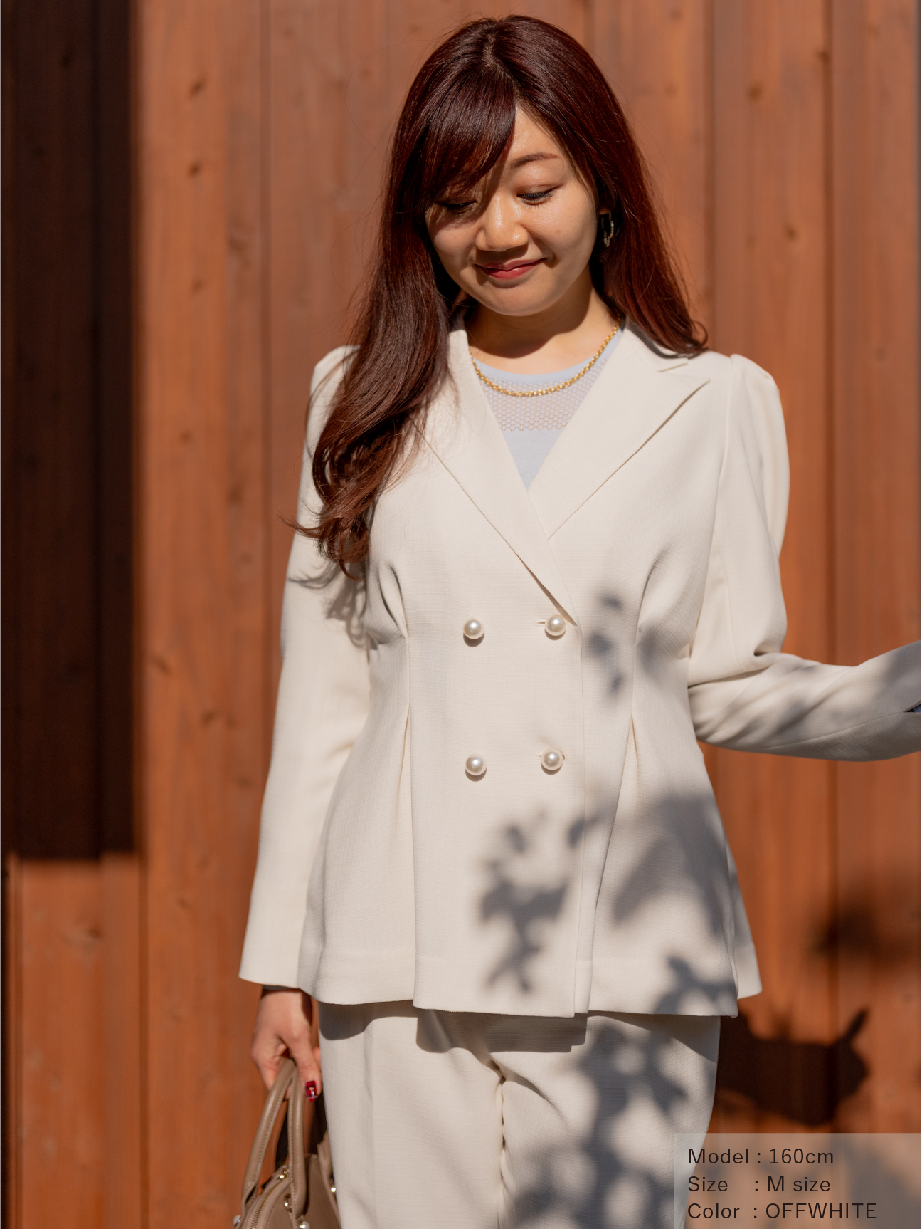 リネンライクテーラードジャケット【リサイクルポリエステル】