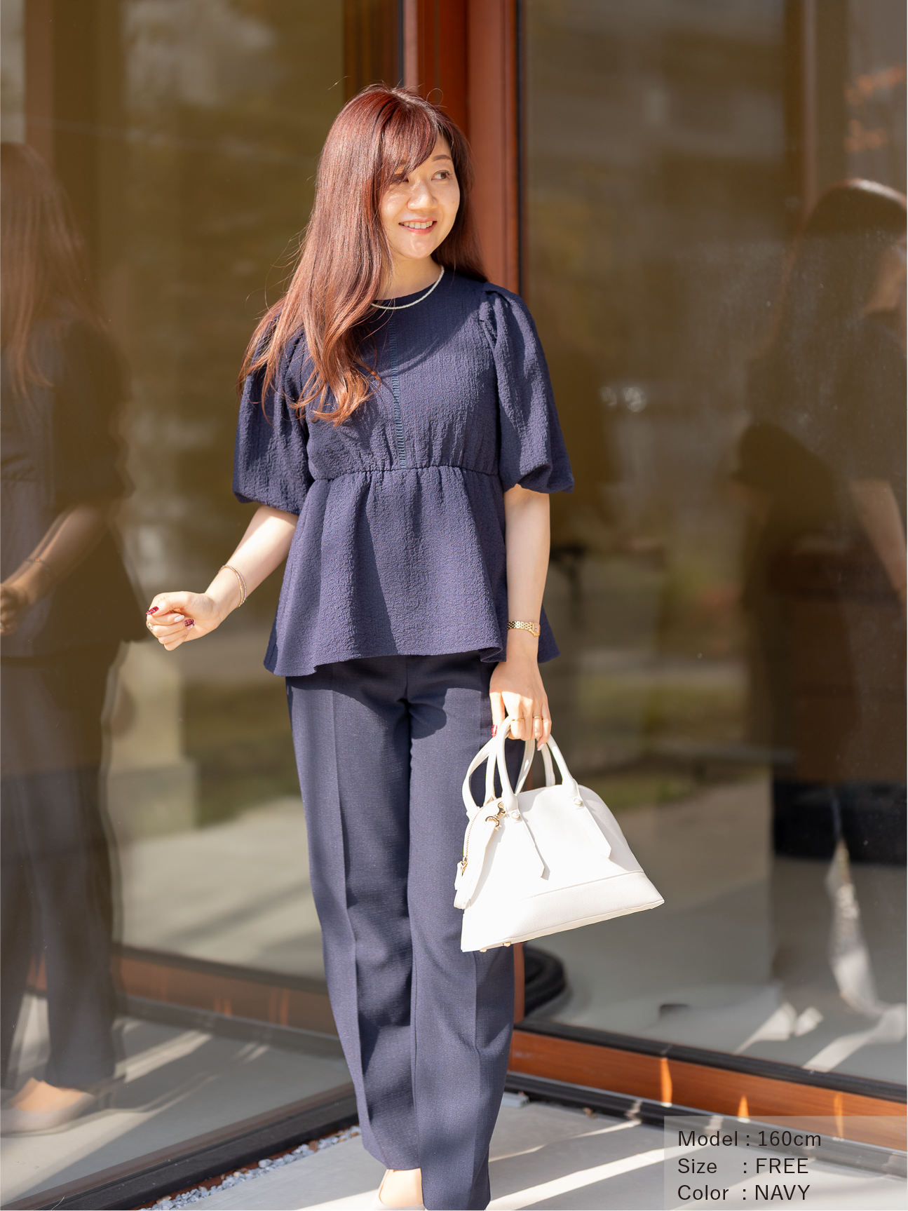 ポコポコペプラムブラウス【リサイクルポリエステル】