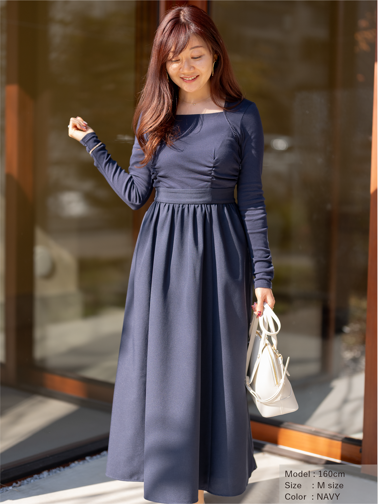 トラペーズネックフライスドッキングワンピース【オーガニックコットン】