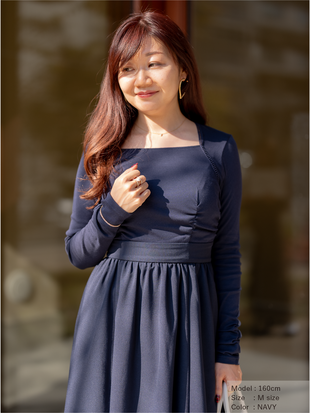 トラペーズネックフライスドッキングワンピース【オーガニックコットン】