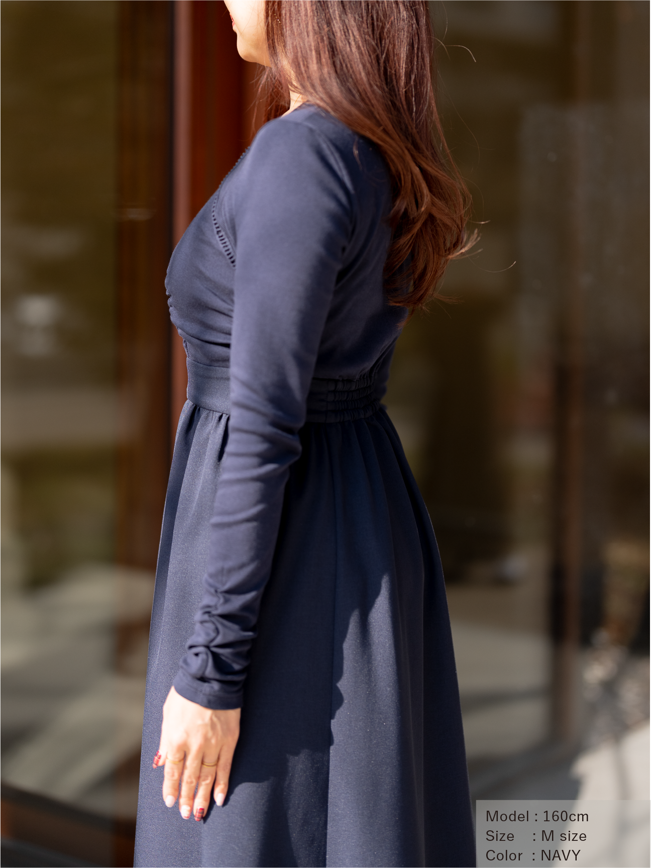 トラペーズネックフライスドッキングワンピース【オーガニックコットン】