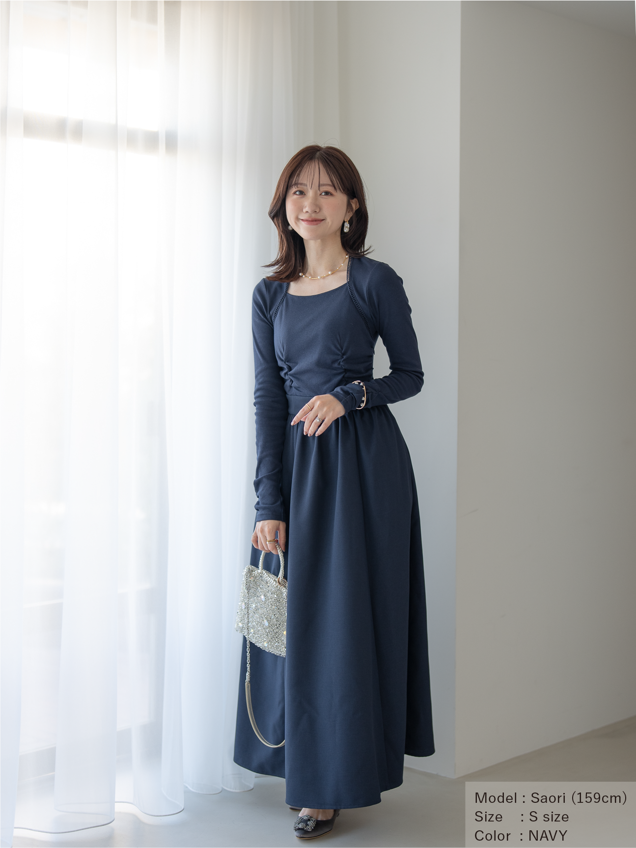 トラペーズネックフライスドッキングワンピース【オーガニックコットン】