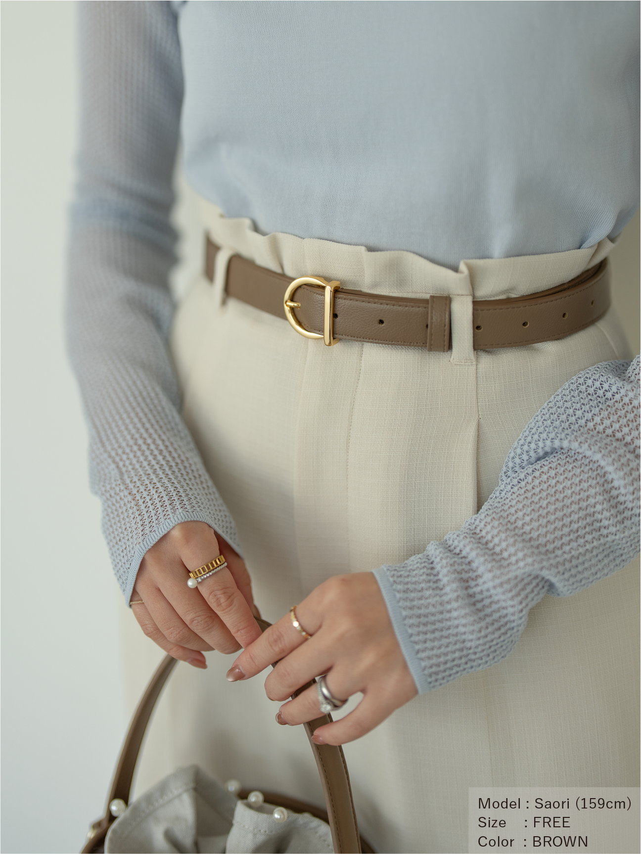 エコレザーゴールドバックルベルト