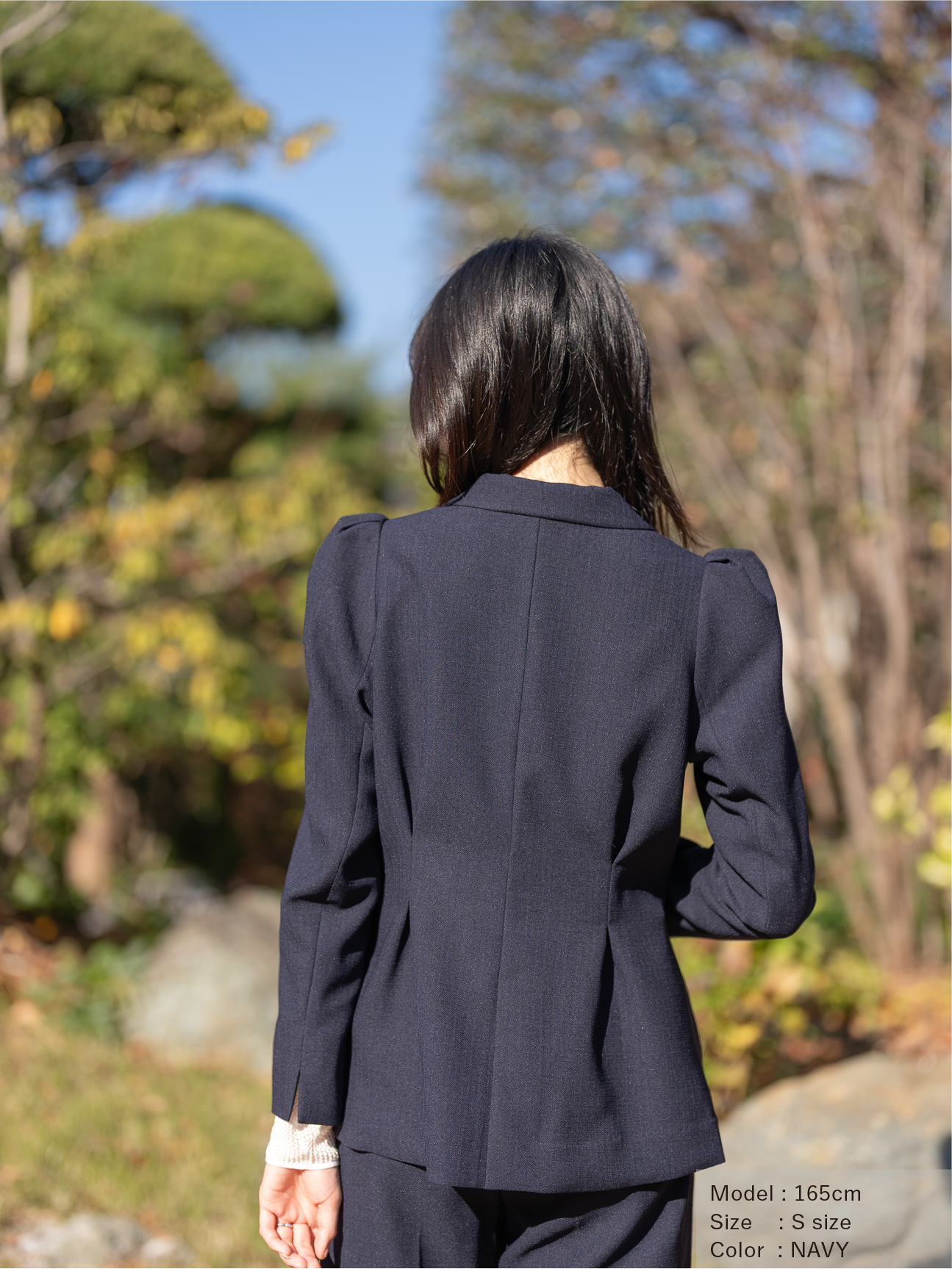 リネンライクテーラードジャケット【リサイクルポリエステル】