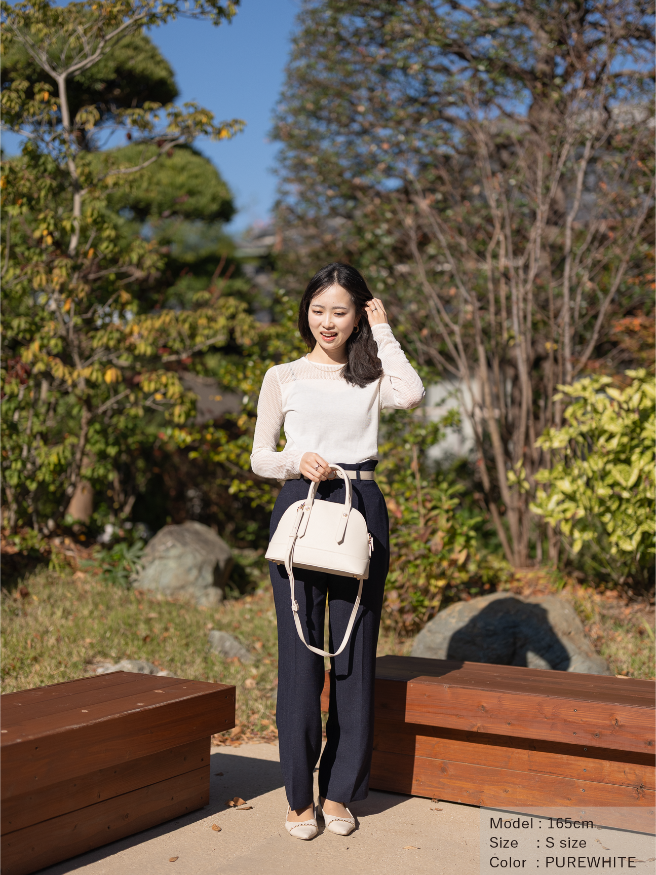 レースコットンニットプルオーバー【BCIコットン】