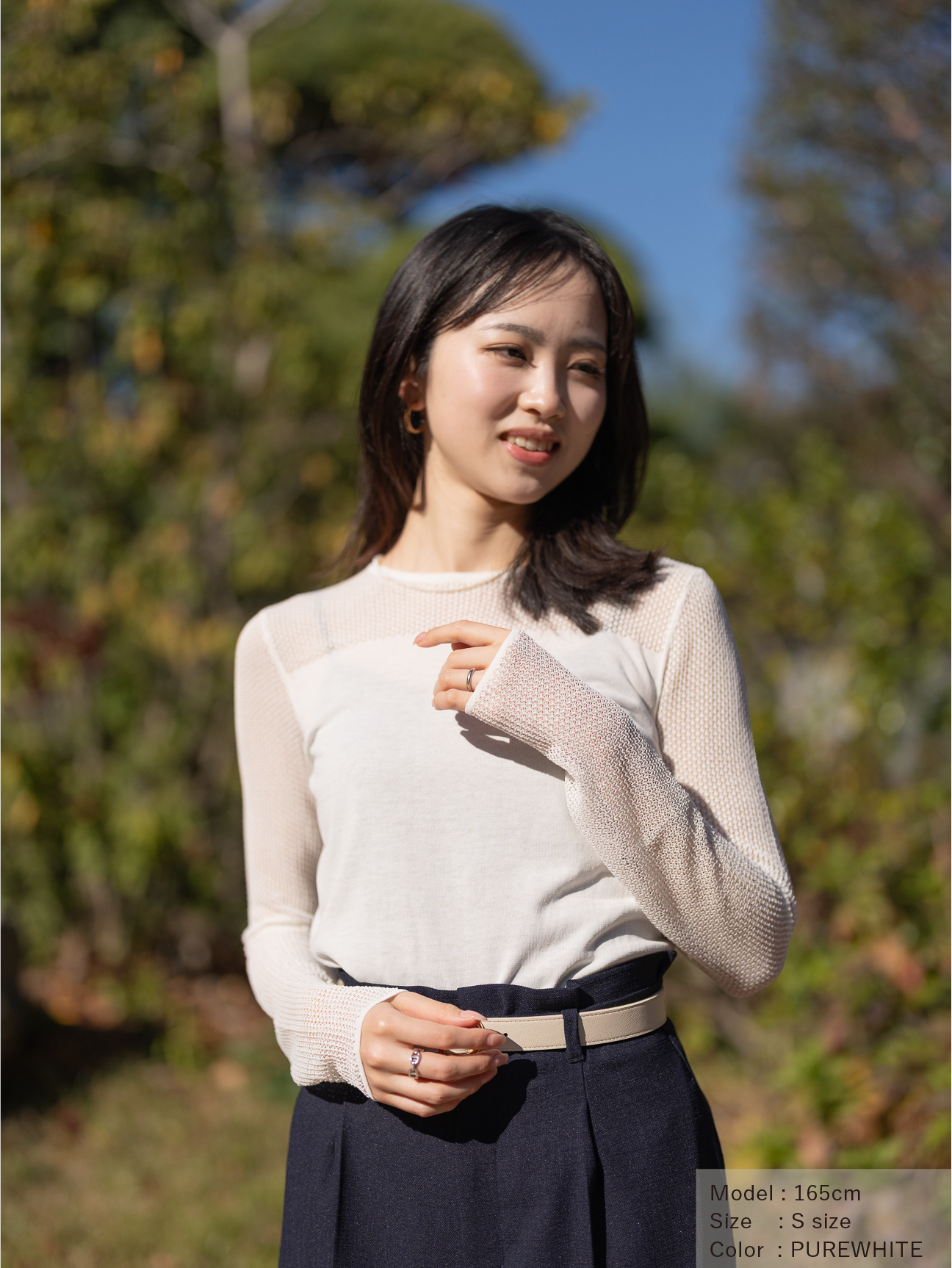 レースコットンニットプルオーバー【BCIコットン】