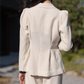 リネンライクテーラードジャケット【リサイクルポリエステル】