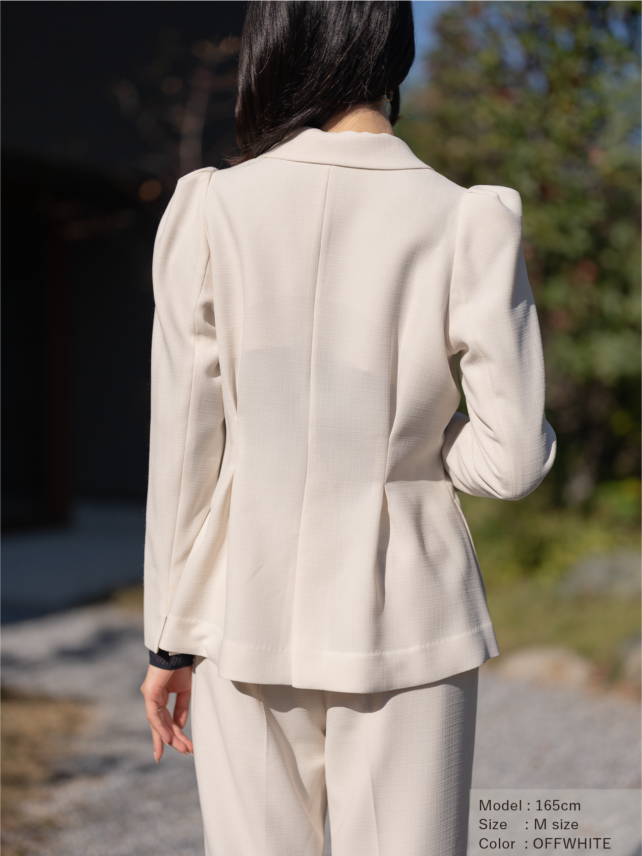 リネンライクテーラードジャケット【リサイクルポリエステル】