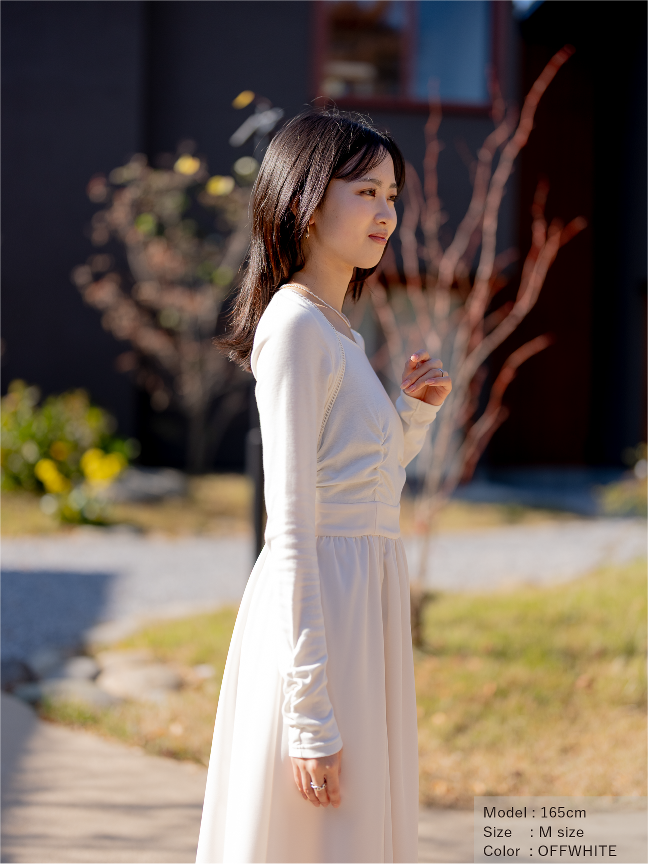 トラペーズネックフライスドッキングワンピース【オーガニックコットン】