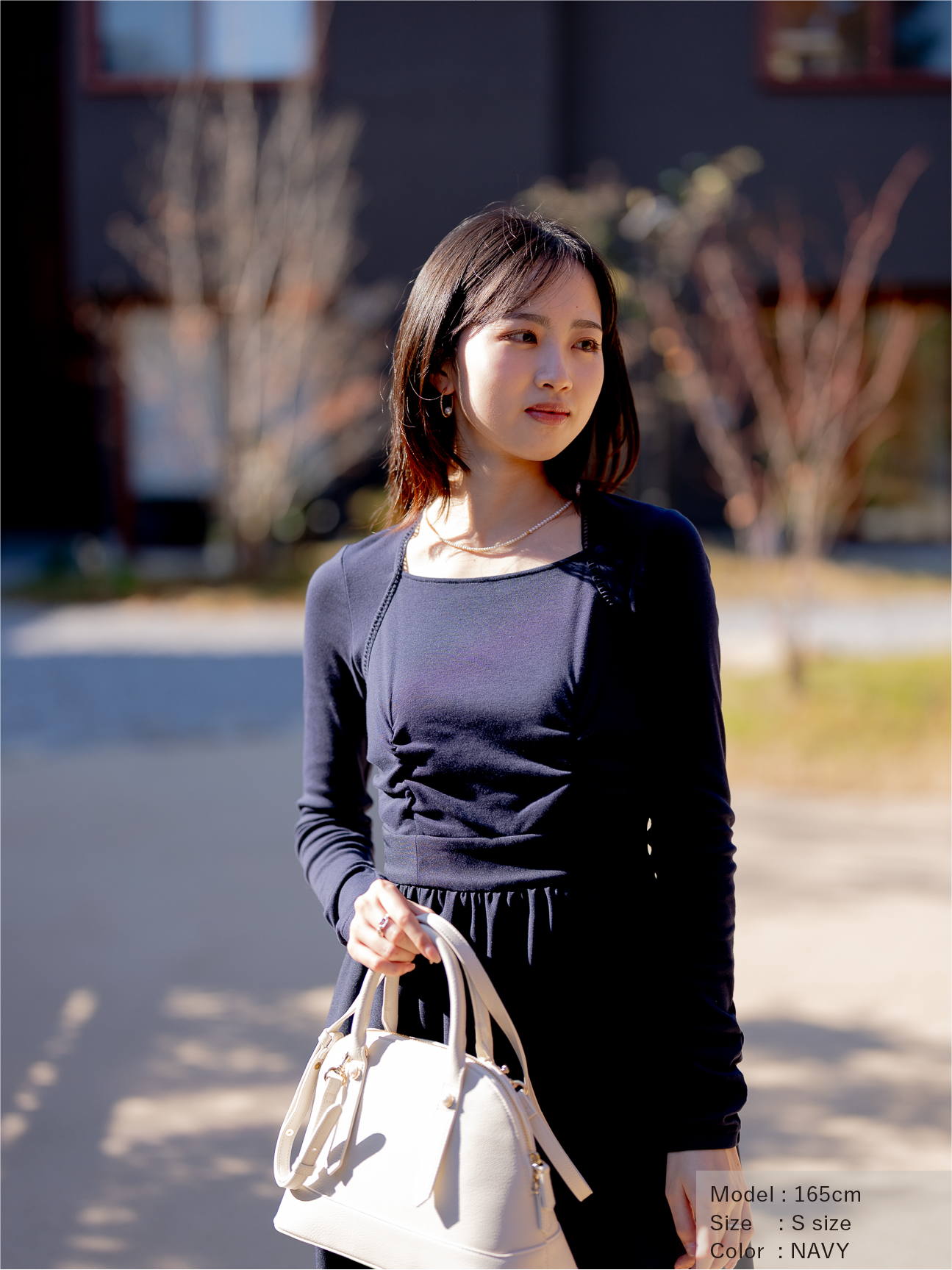 トラペーズネックフライスドッキングワンピース【オーガニックコットン】