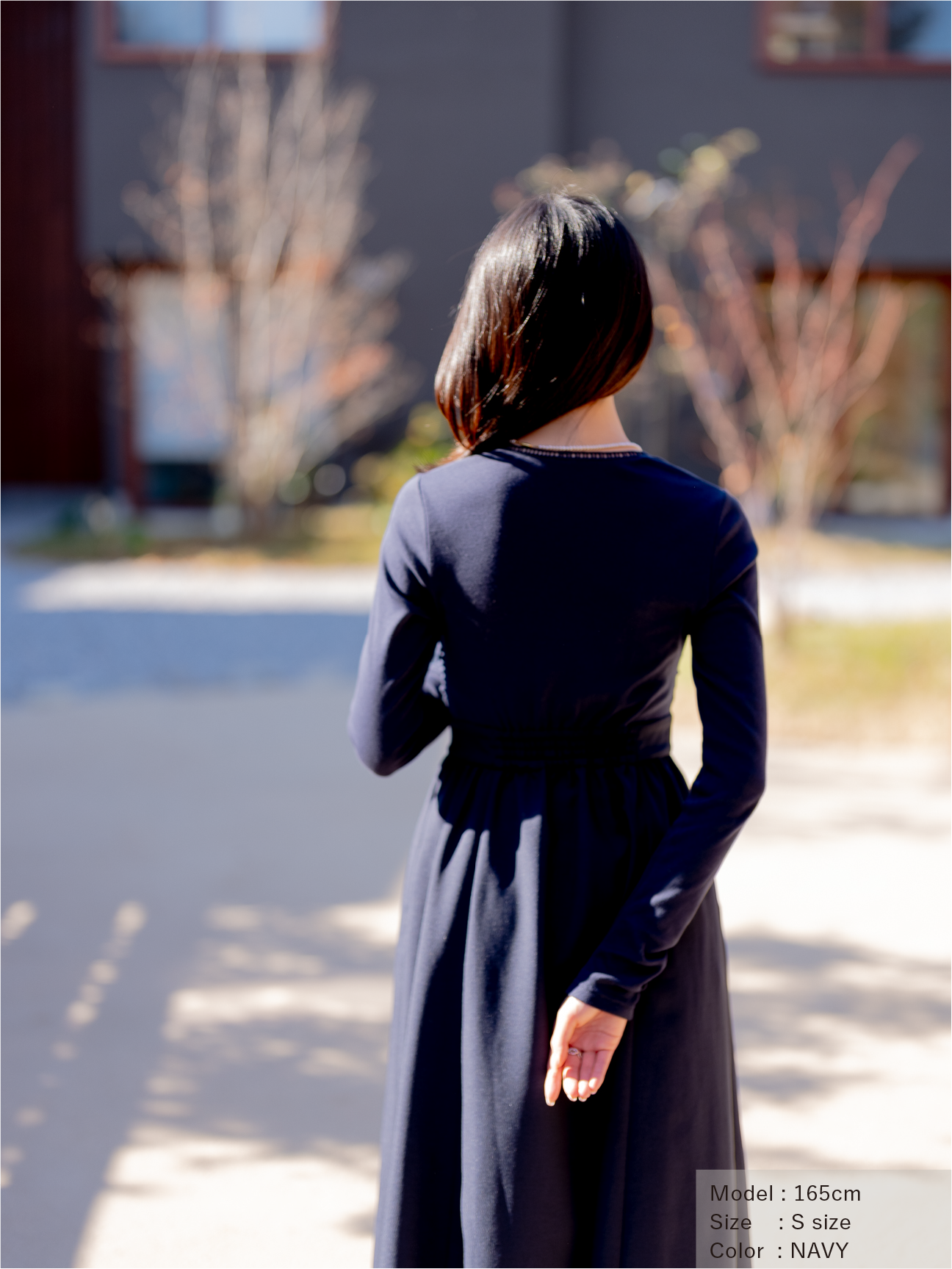 トラペーズネックフライスドッキングワンピース【オーガニックコットン】