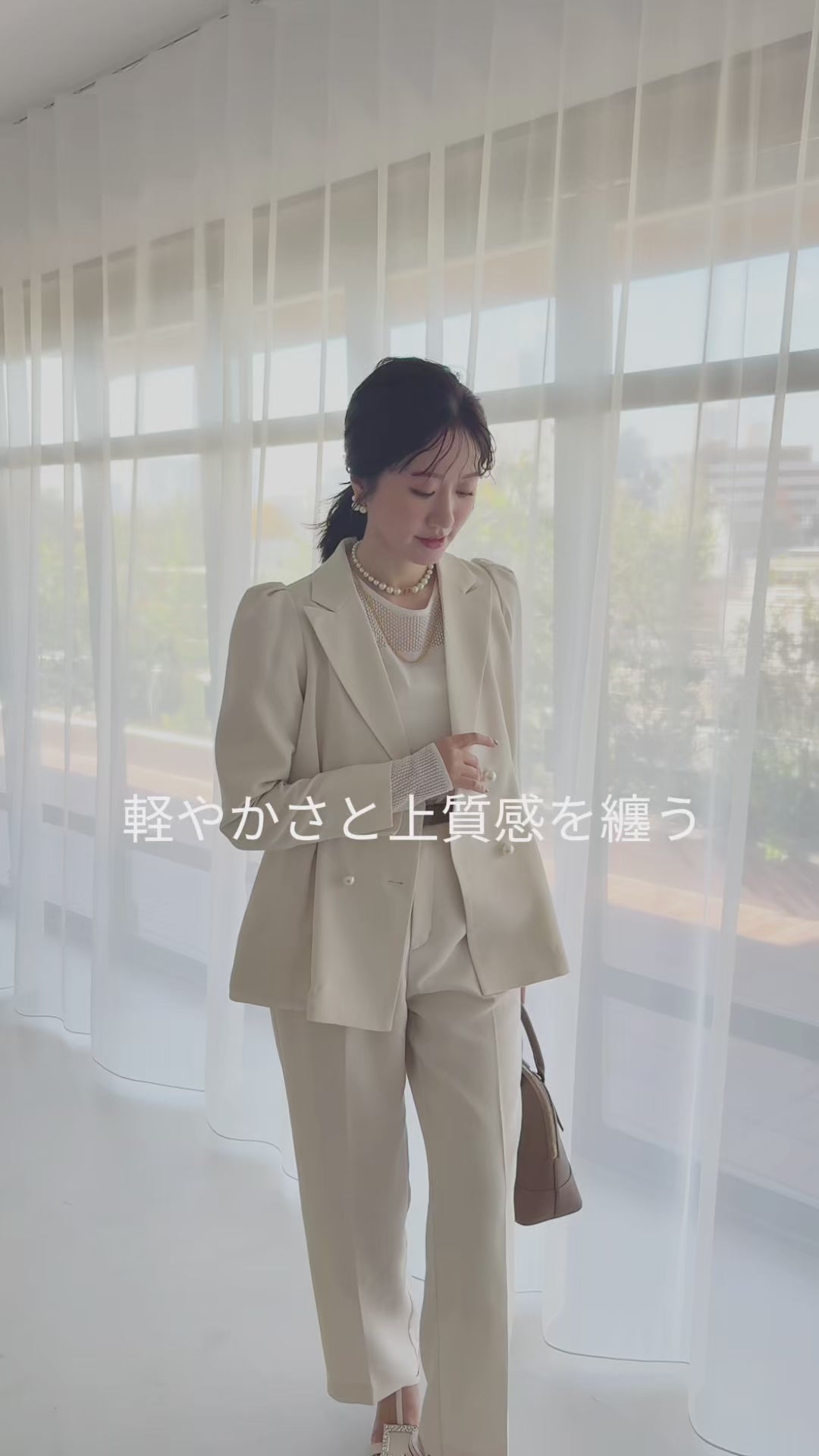 リネンライクテーラードジャケット【リサイクルポリエステル